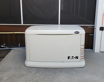 photo of a residential backup power generator